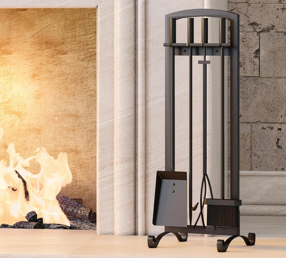 5 Pcs Fireplace Tools Set Handcrafted Holder Outdoor Fire Pit Sets Indoor Firepl