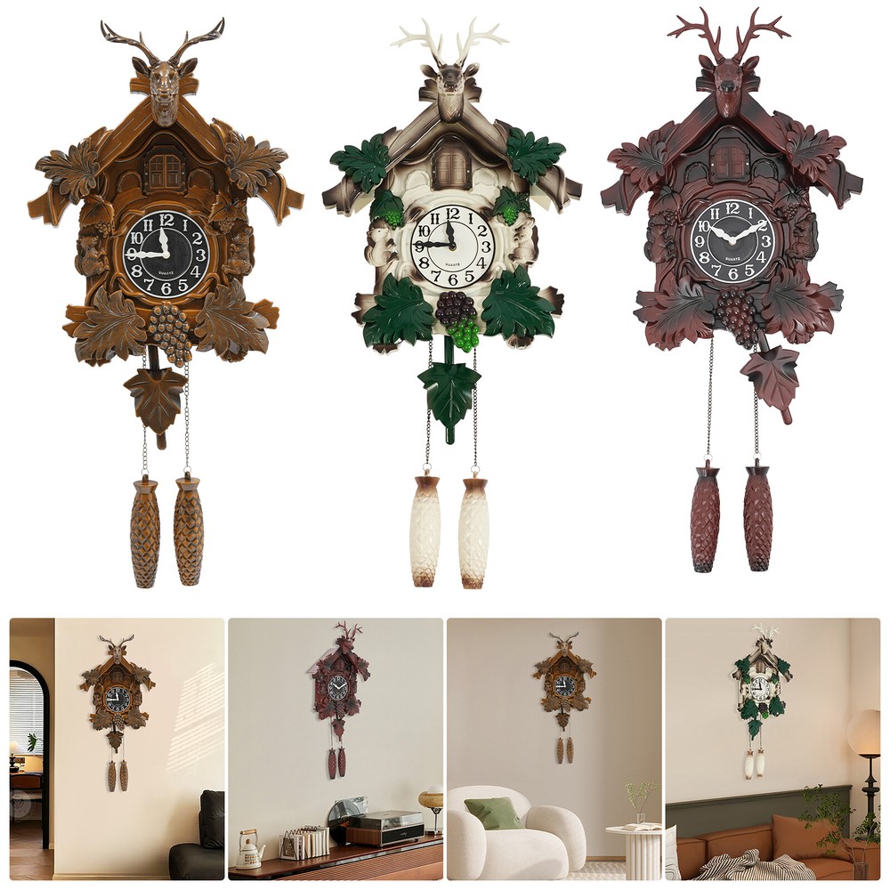 Retro deer head wall clock without dry battery,Wall Clock,Retro Large Wall Clock