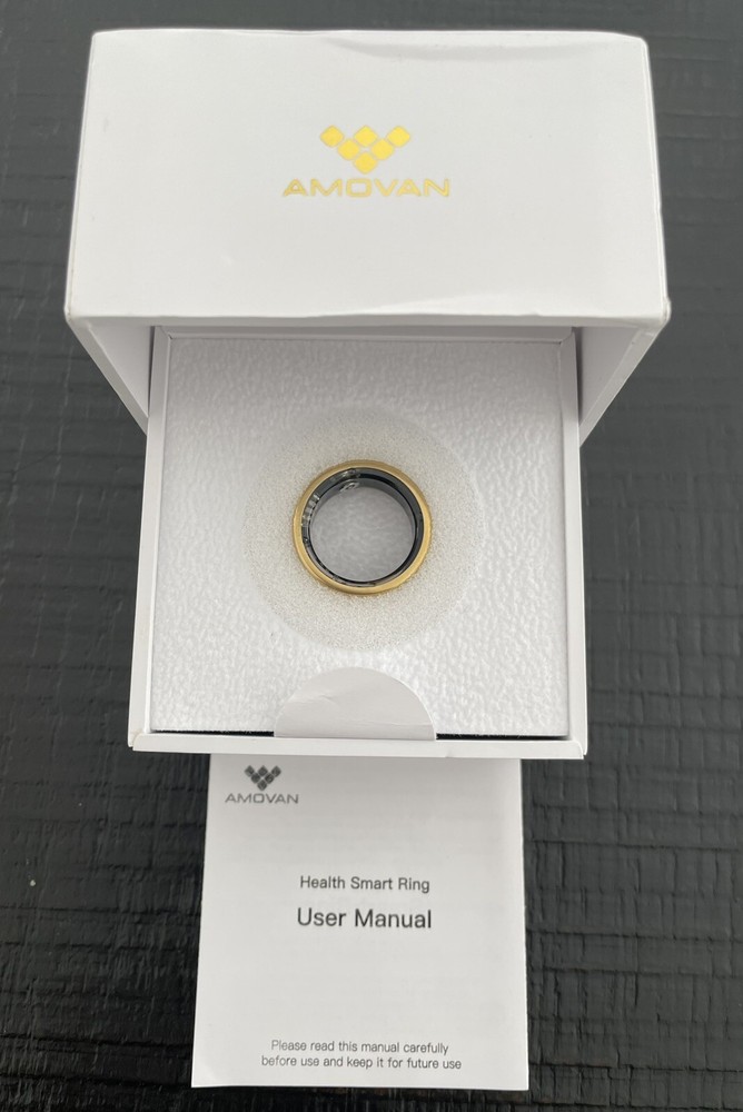 Amovan Health Tracker Smart Ring IP68 Waterproof Compatible With iOS And Android