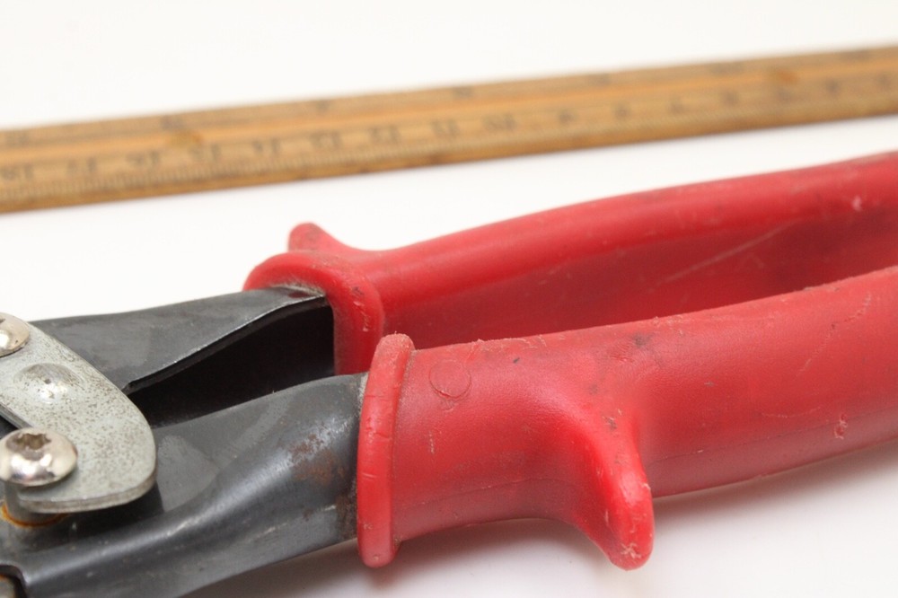 MAC Tools TS2 10" Red Rubber Handle Cuts Left Straight Tin Snips USA
