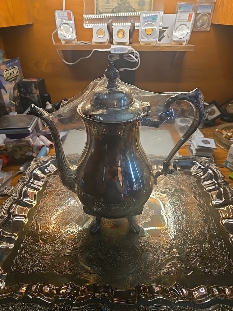 Sheridan Silverplated Teapot And Serving Tray