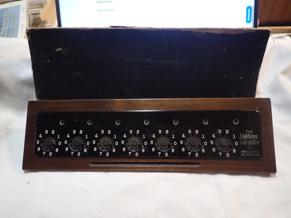 Vintage Mechanical Adding Machine, The Lightning Calculator Co. Grand Rapids, MI