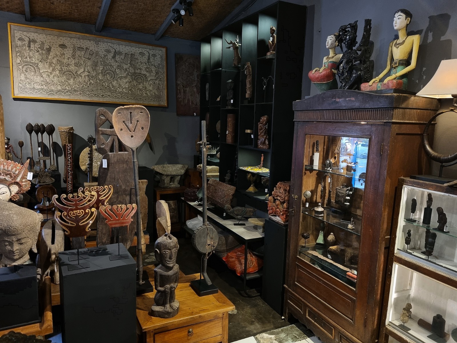 Asmat Bamboo Asaro Claws Mudmen Headhunter Papua New Guinea Carved Wooden Art