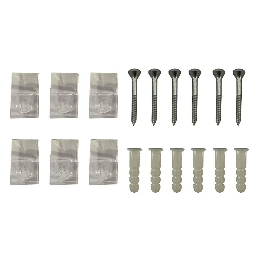 Mirror Mounting Clips 6 -Pack Plastic 1/8-in Clips