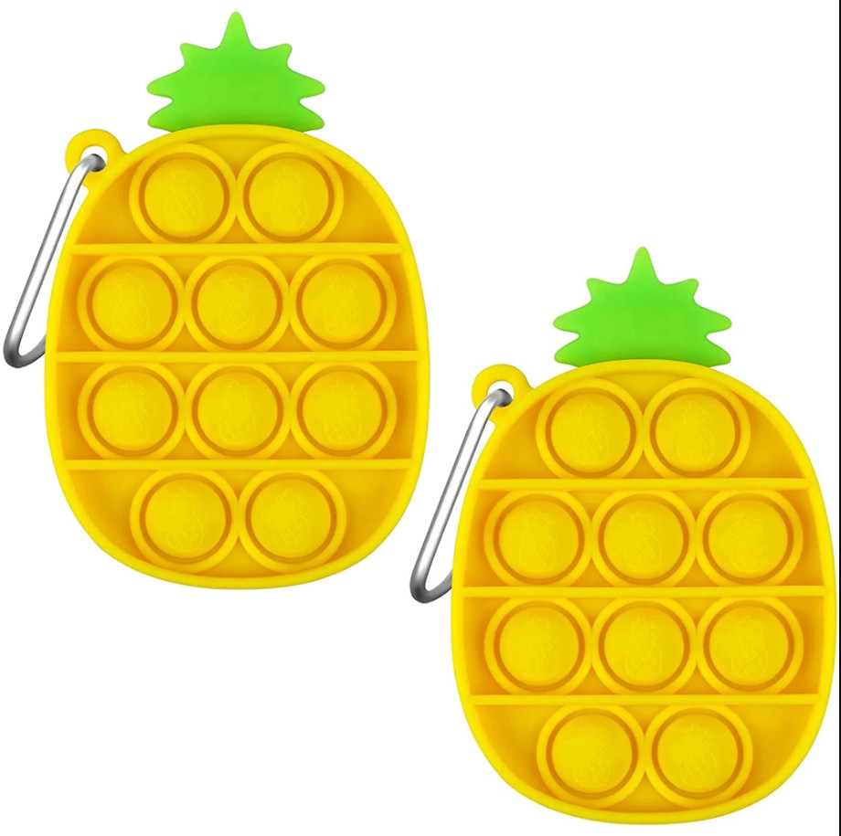 2 Pack Mini Pineapple Push Pop Bubble Sensory Fidget Toy Simple Fidget Toy Keych