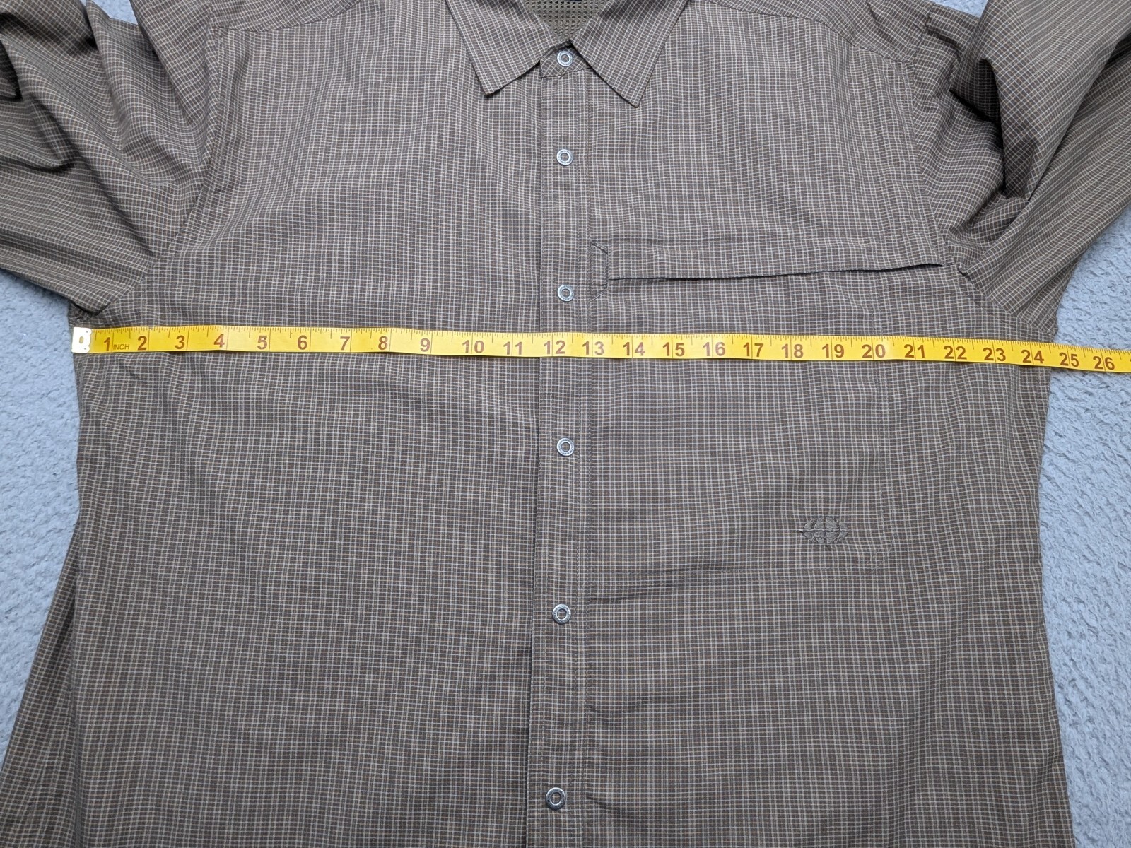 EX OFFICIO Shirt Mens XL XG Beige Check Lightweight Snap LS Mesh