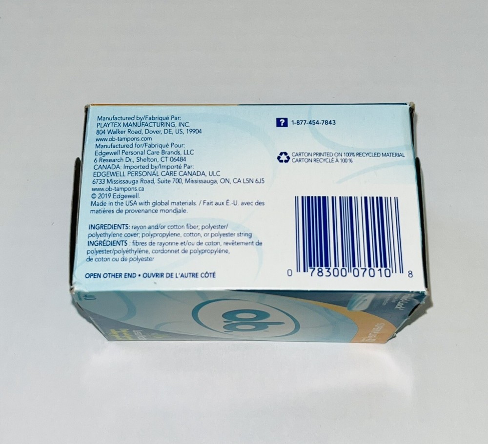 NIB Ob Super Plus 40 Count Absorbency Non-Applicator Tampons NEW