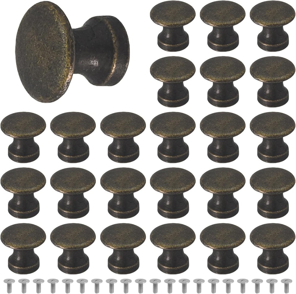 25PCS Mini Cabinet Knobs, 1/2 Inch Vintage Antique Dresser Knobs, Small Drawer