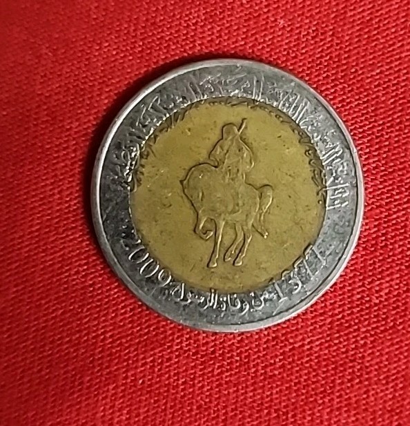 LIBYA 1/2 DINAR 2008-1377  Bi-Metallic Free Shipping M136