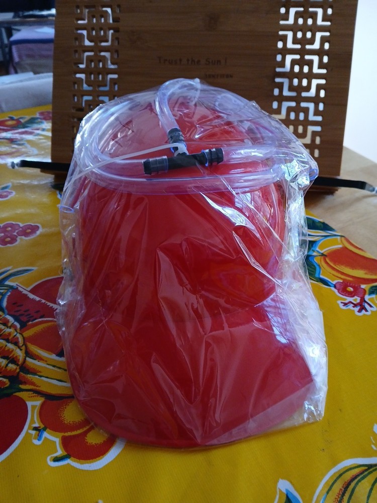 Novelty Place Drinking Helmet - Can Holder Drinker Hat Cap with Straw