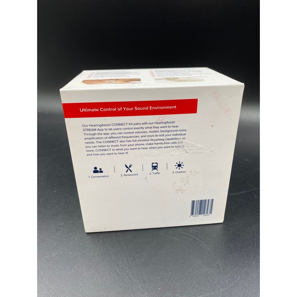HearingAssist CONNECT Rechargeable Kit White Bluetooth App Control Hearing Aid