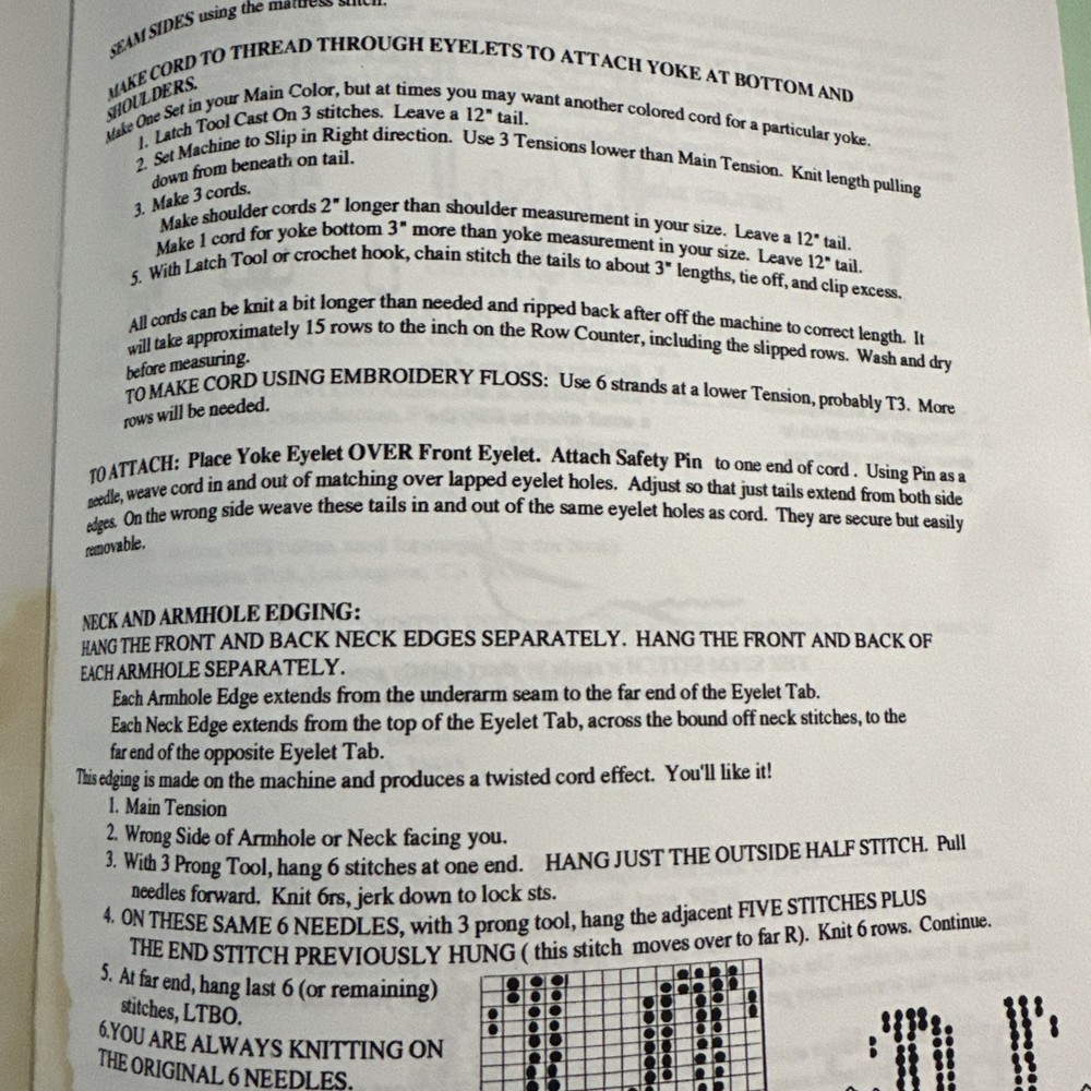 Machine Knitting Pattern Book Removable Yoke Sweater A. Raphael Knitte Keenan
