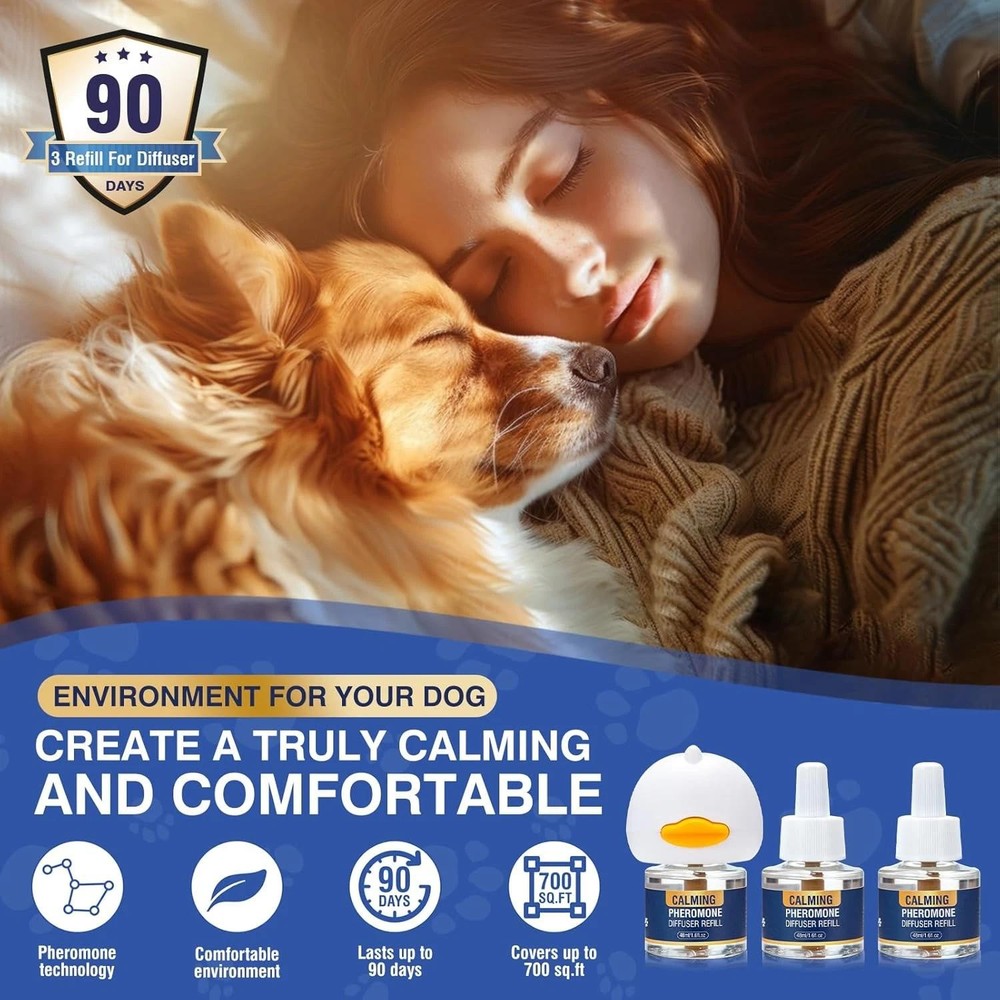 Dog Pheromone Calming Diffuser 4 in 1 Appeasing Pet Pheromones Diffuser to Calm