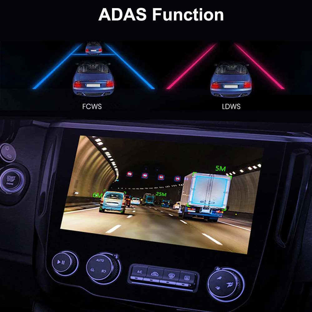 1080P HD USB Car DVR Dash Cam Camera ADAS Drive Video Recorder With 64G TF Card