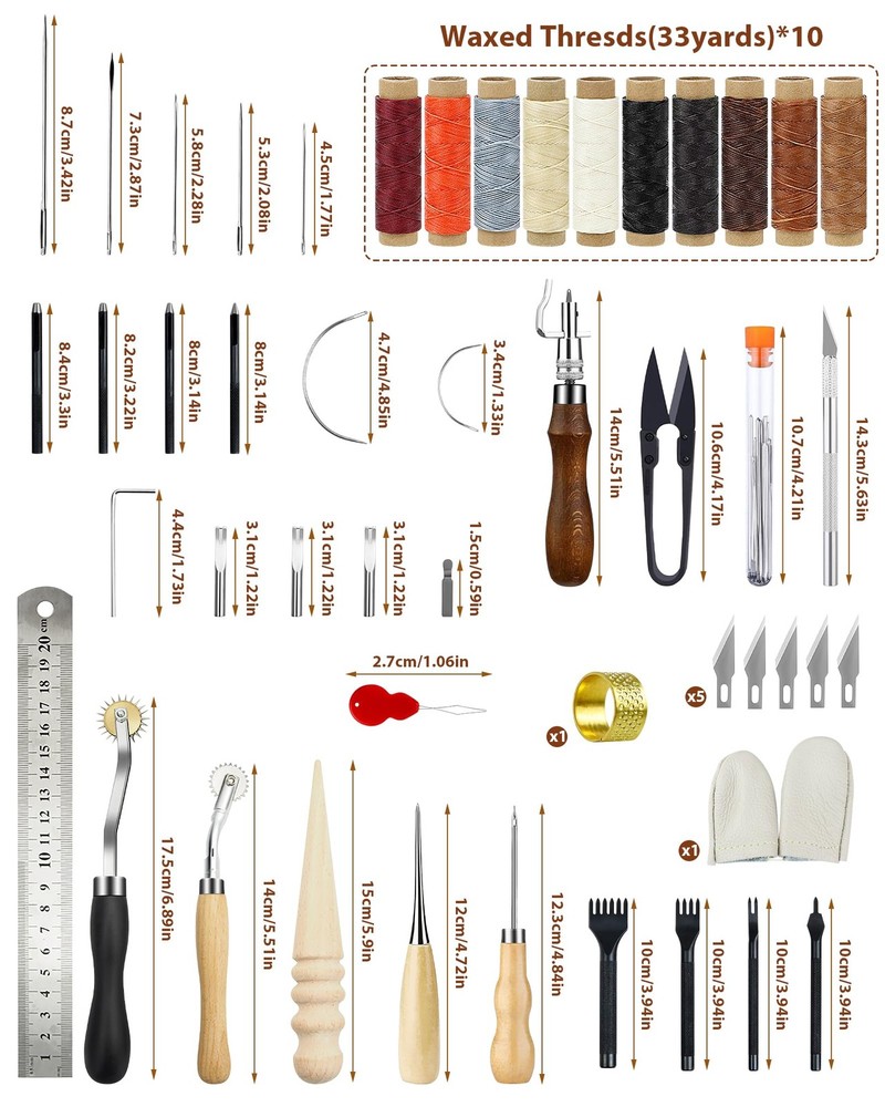 PLANTIONAL Leather Working Tools for Beginners: Professional Craft...