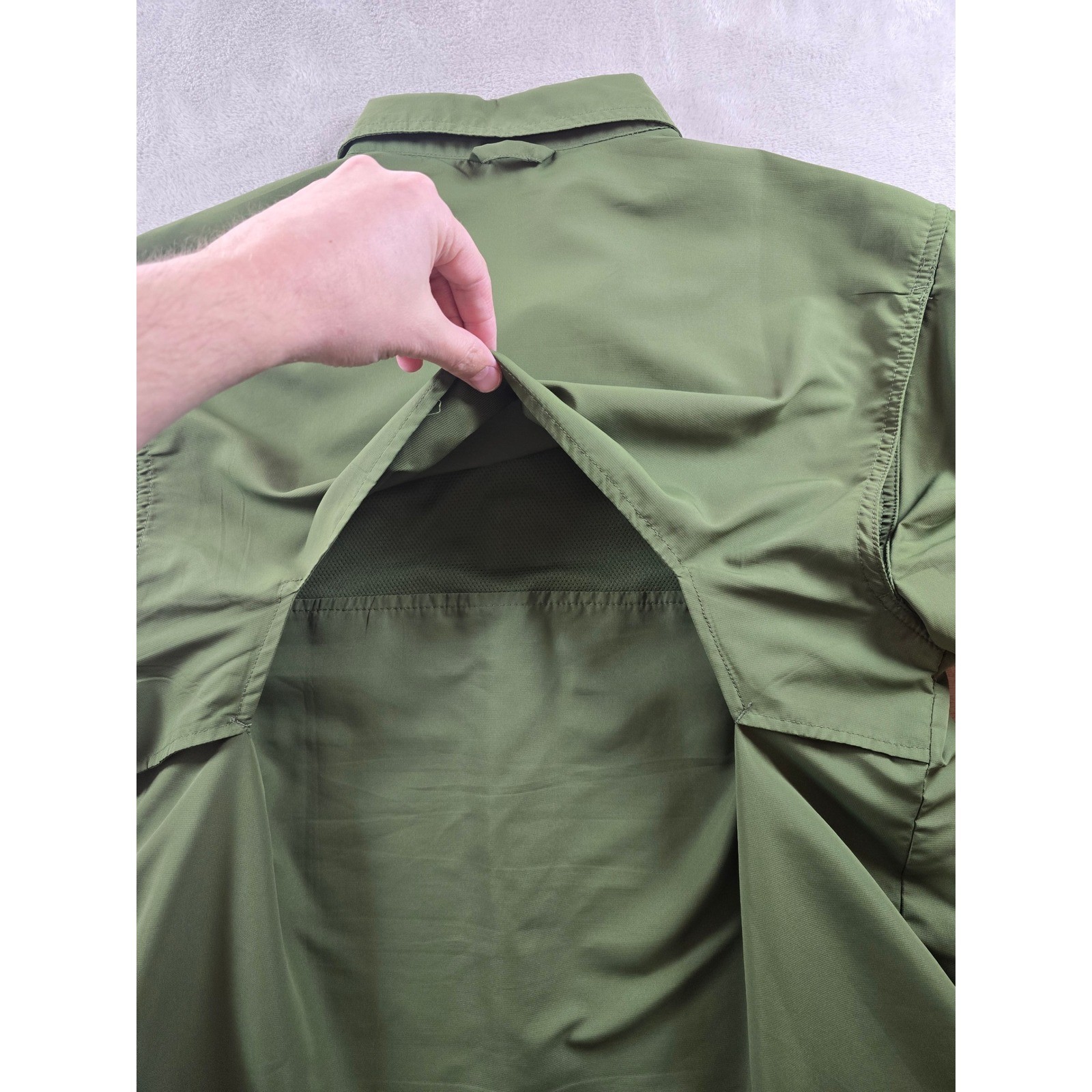 Boy Scouts of America Shirt Adult Medium Green Vented Short Sleeve Button Up