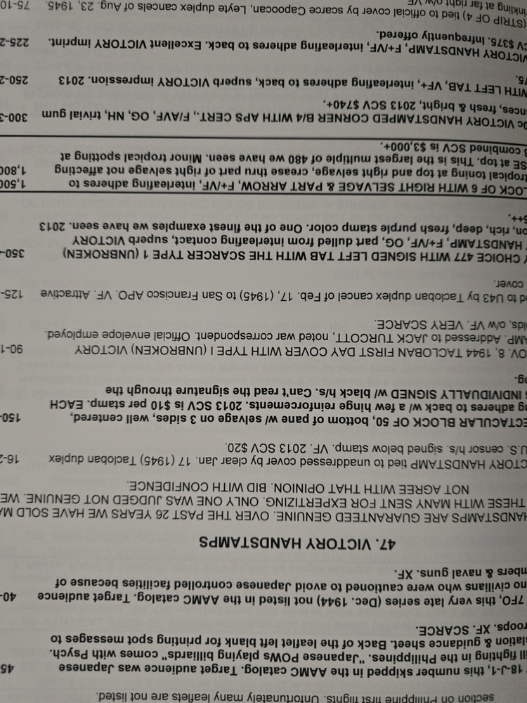 PHILIPPINES FILIPINAS Stamp Auuction Catalog William Oliver Collection