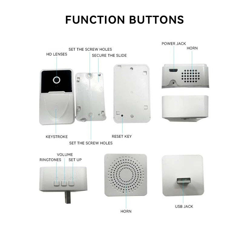 Wireless Security WiFi Smart Doorbell Intercom Video Camera Bell Chime Door Ring