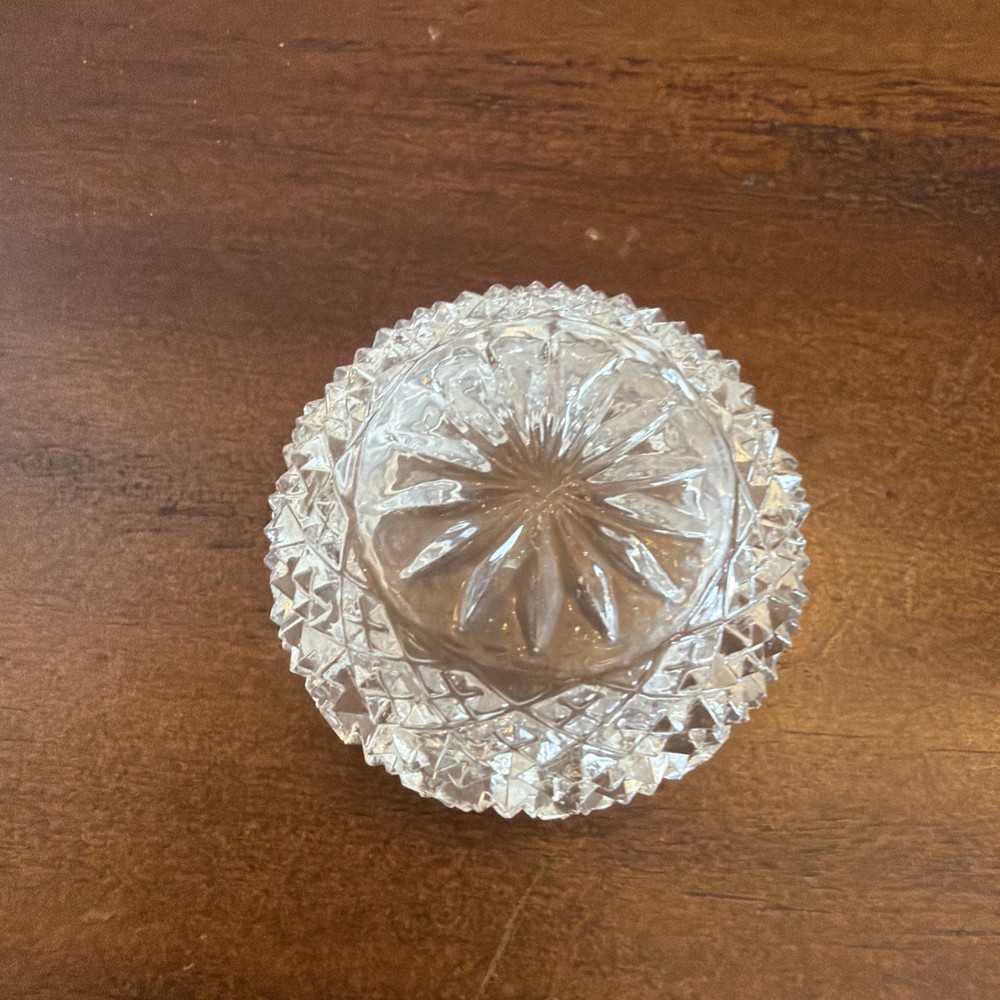 Antique Salt Cellar Cut Glass Clear