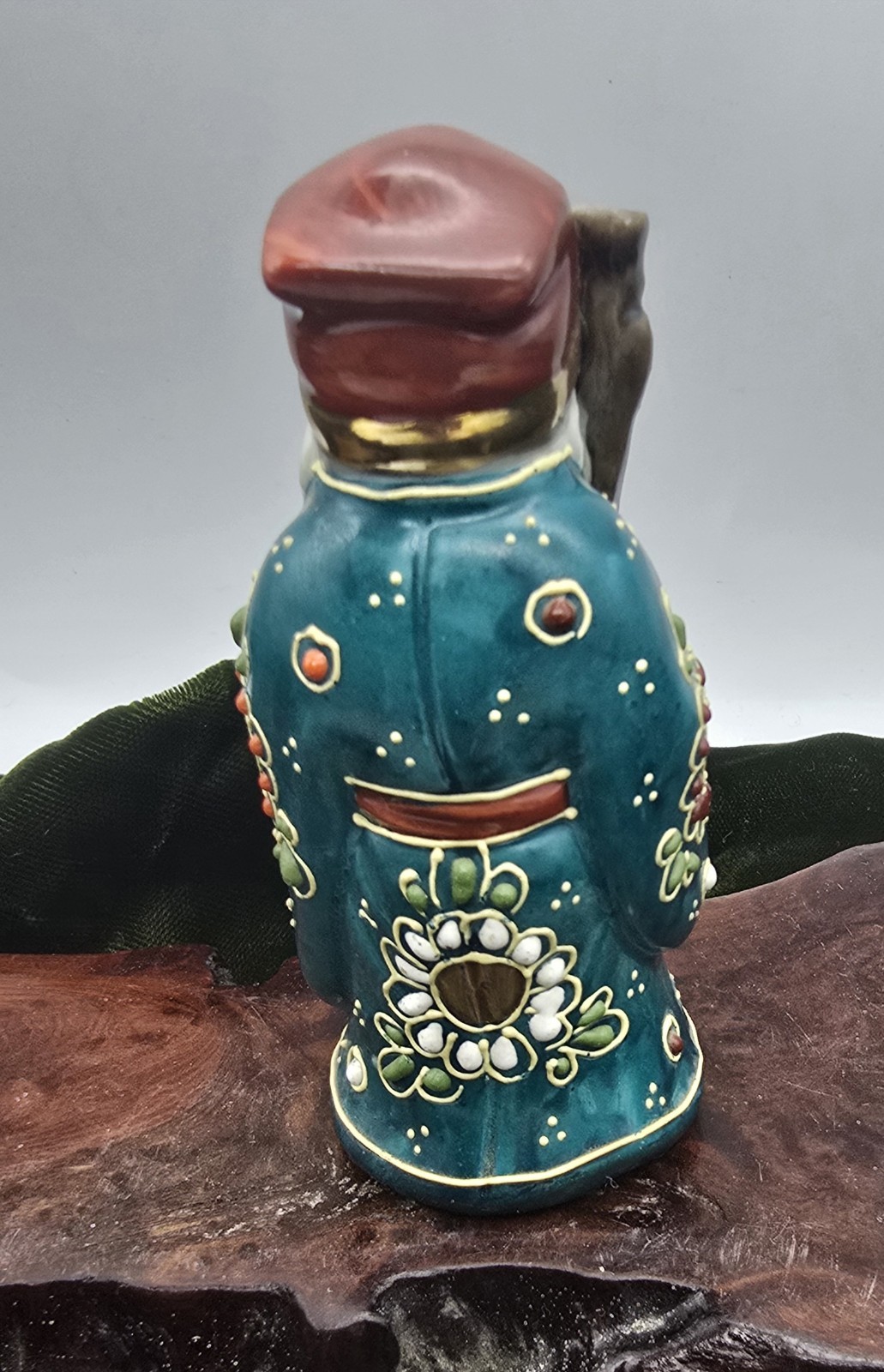 Vintage Japanese Kutani Moriage Lucky Longevity Asian Figurine 4 inches