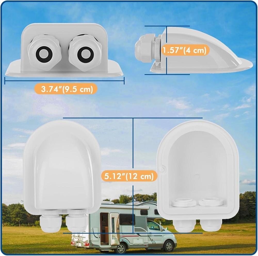 Easy Install Dual Cable Entry Gland - 2 Pack for Eco-Friendly Solar Solutions