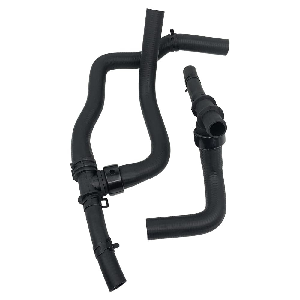 2PCS Heater Hose with Tee Supply-Return Compatible Dodge Black
