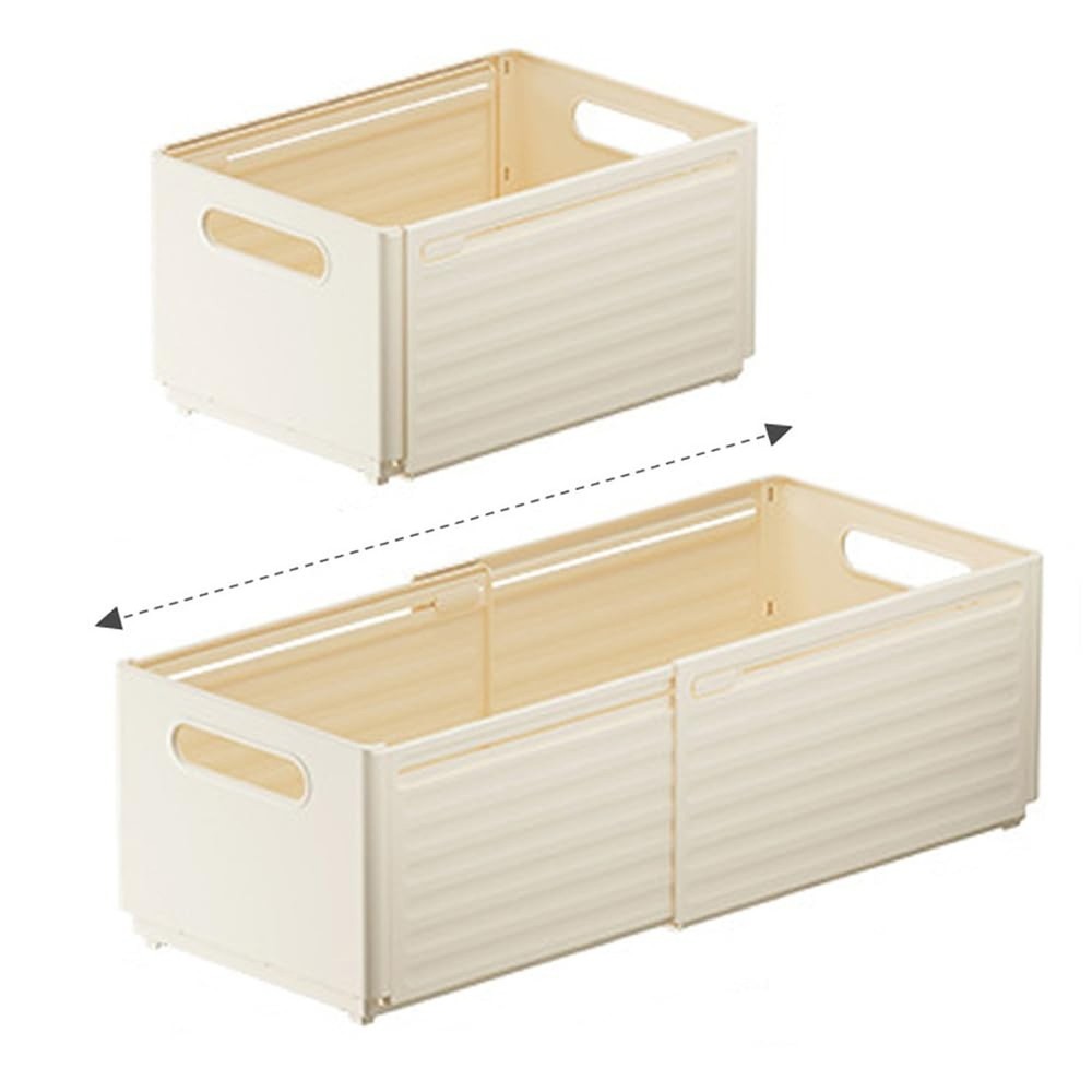 Foldable Storage Bins, 2 Pack Plastic Expandable Boxes for Organizing, Adjust...