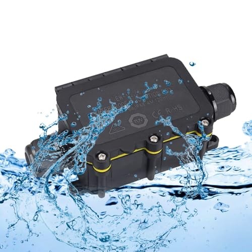 Underground Electrical Junction Box IP68 Waterproof Plastic Black 2Way