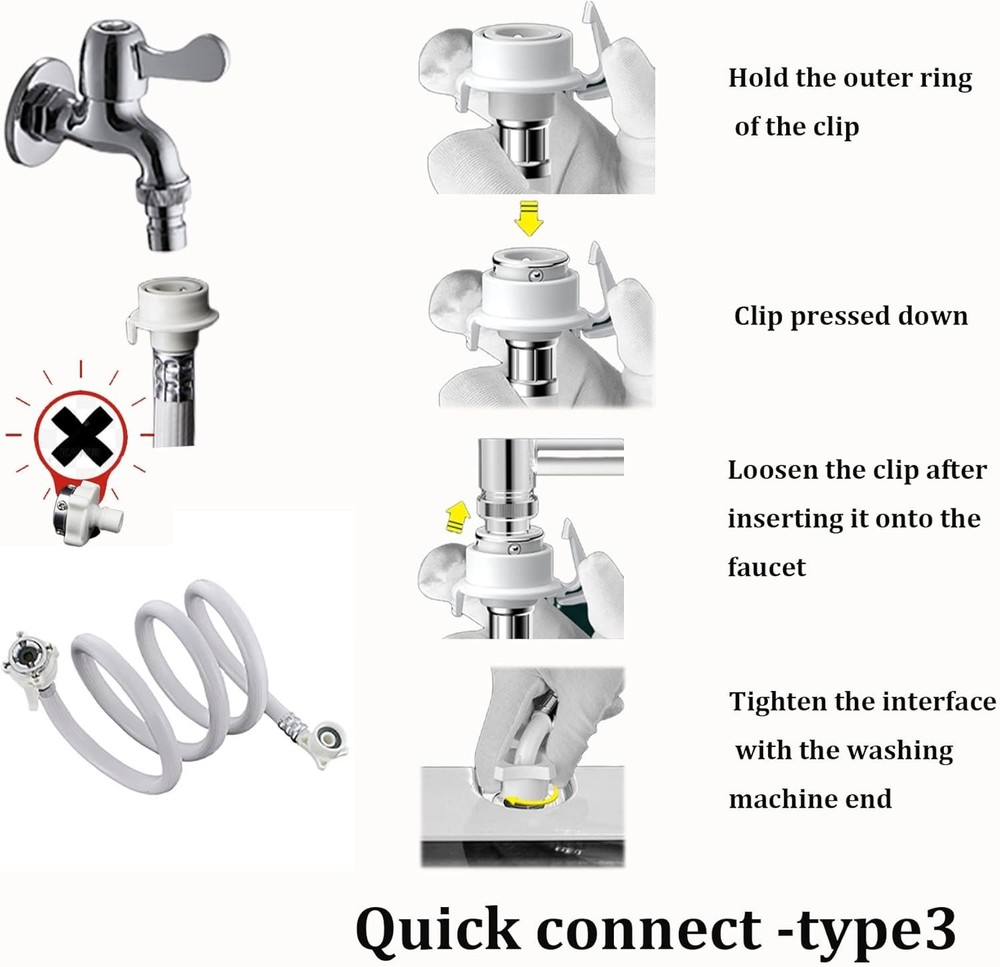 Multi-Purpose Portable Washer Hose with 90-Degree Installation for Easy Access