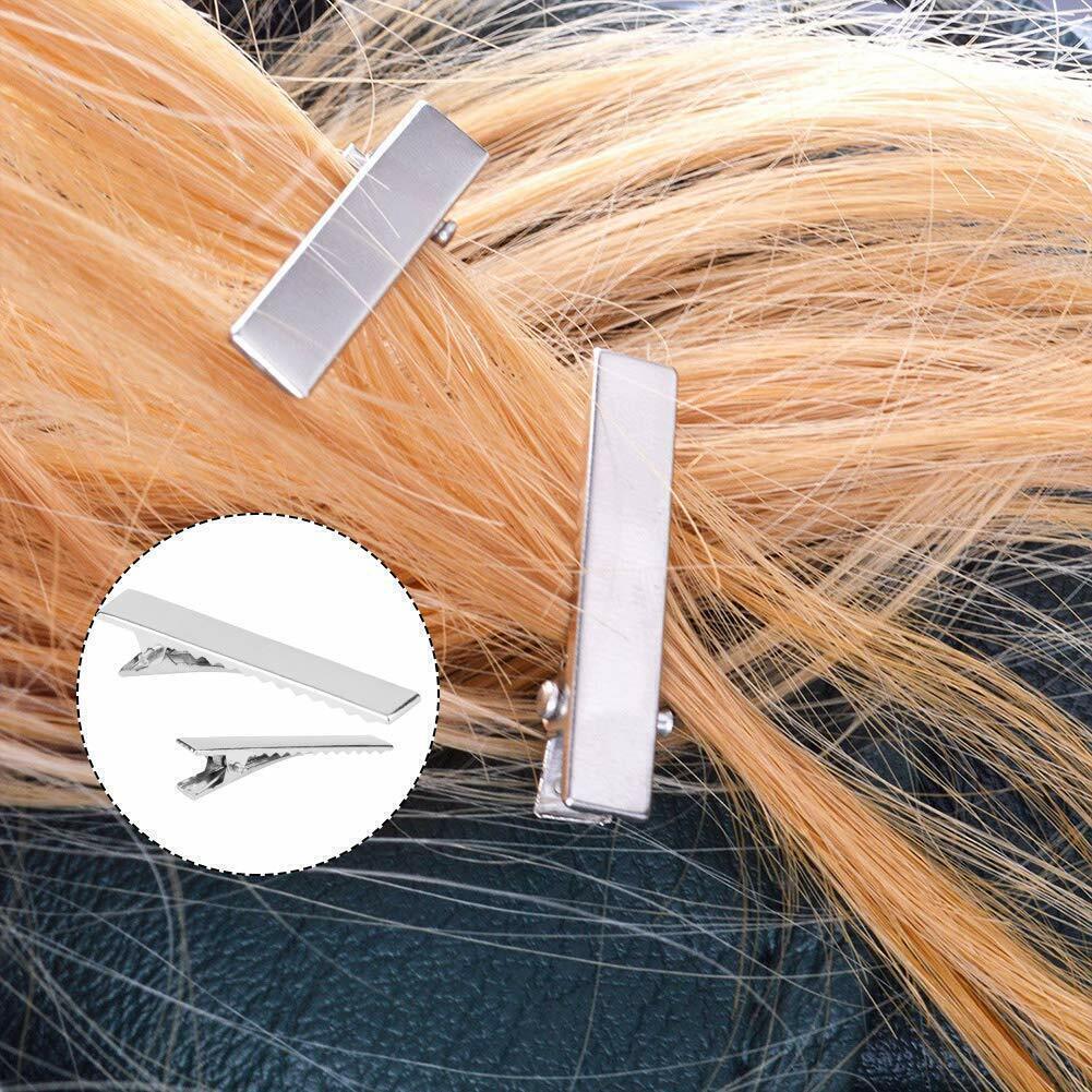 100/200/300x Silver Single Prong Alligator Metal Clips 1.75" Hair Bow Clips Bulk