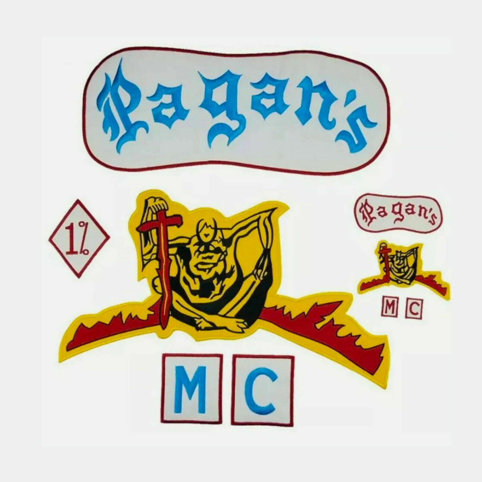 Patches Pagans Motorcycle iron on Biker Rider Vest MC Embroidered Back Jacket