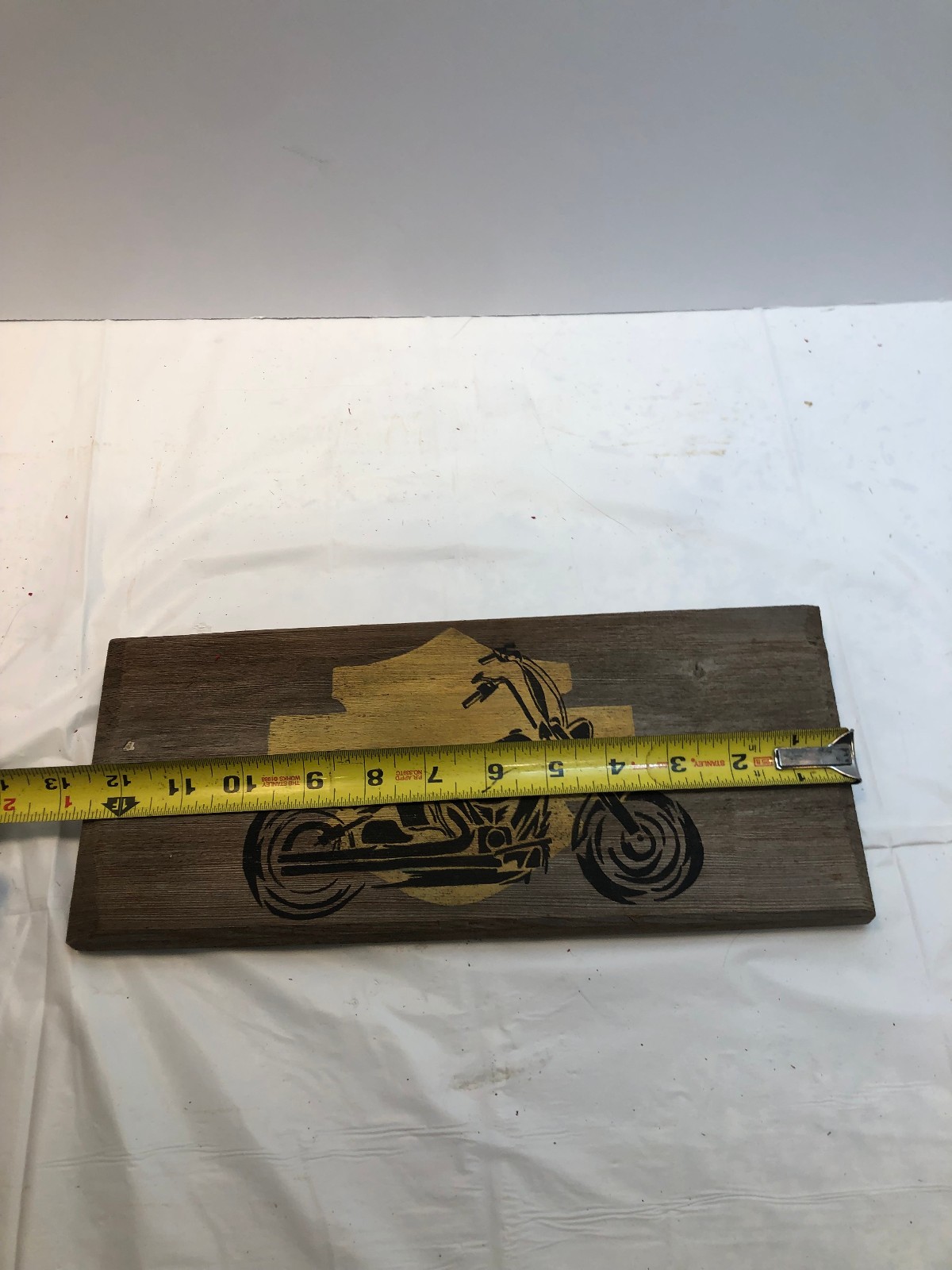 Vintage Wood Motorcycle Art Harley Davidson Bar Shield Decor