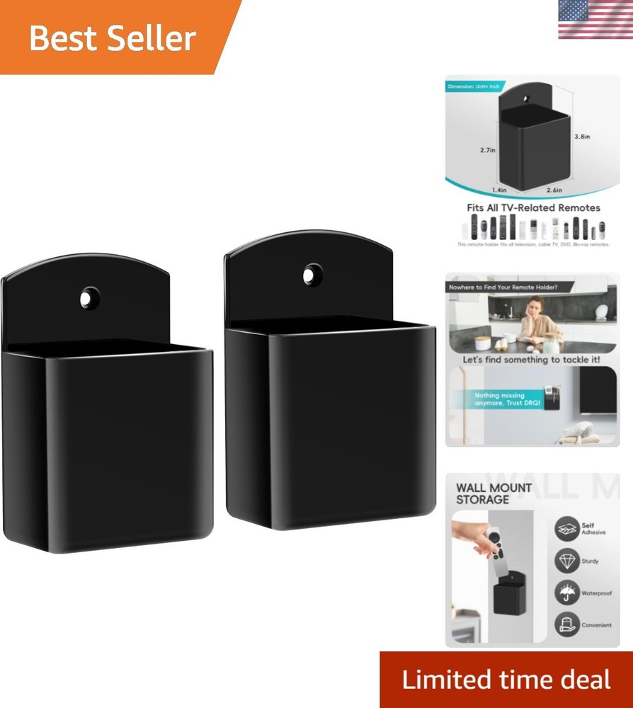 2pc Adhesive Remote Control Holder, Wall Mount TV Controller Holder, TV Remot...