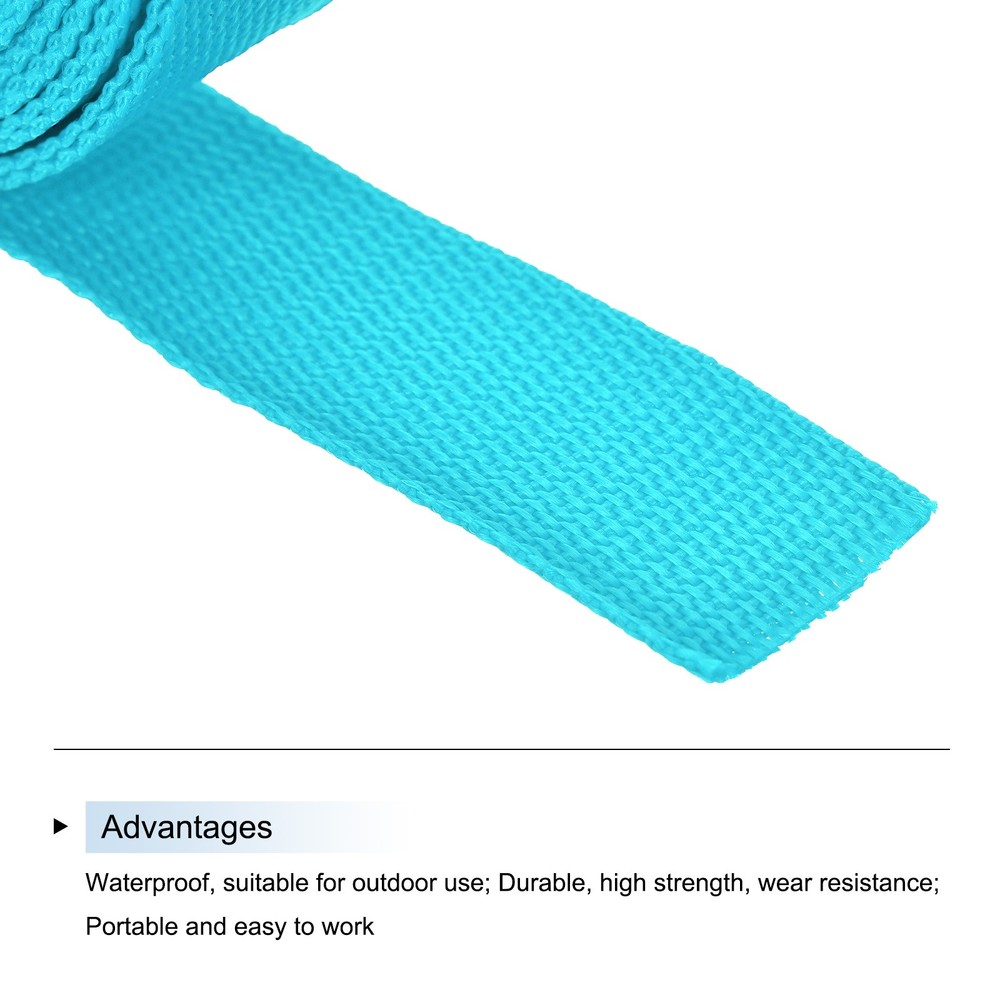 Lightweight Polypropylene Webbing Strap 1 1/4" 10 Yard Backpack Light Blue