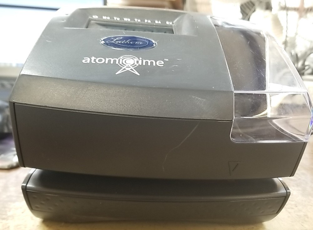 Lathem 1600E True-Align Stamp Work Time Clock with AC Adapter (No Key)