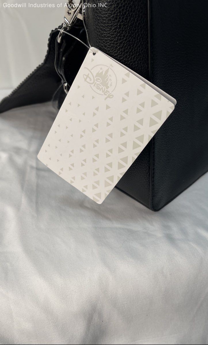 New Disney Black Mickey Mouse Head Crossbody Bag Silver Hardware NWT