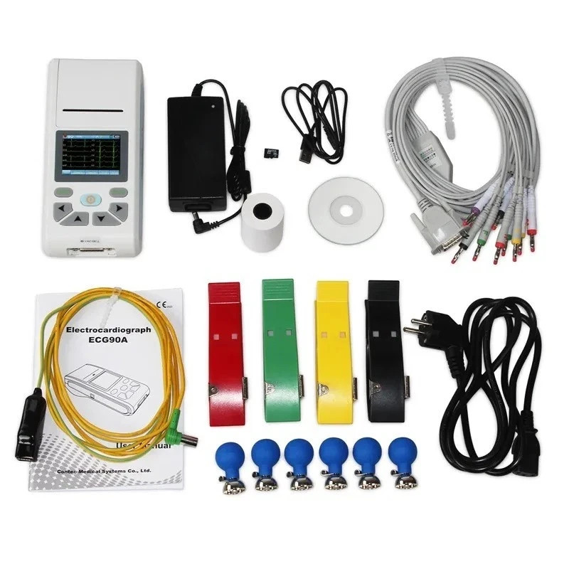 Touch Screen ECG90A Single Channel 12 Leads ECG Machine Printer USB PC Software
