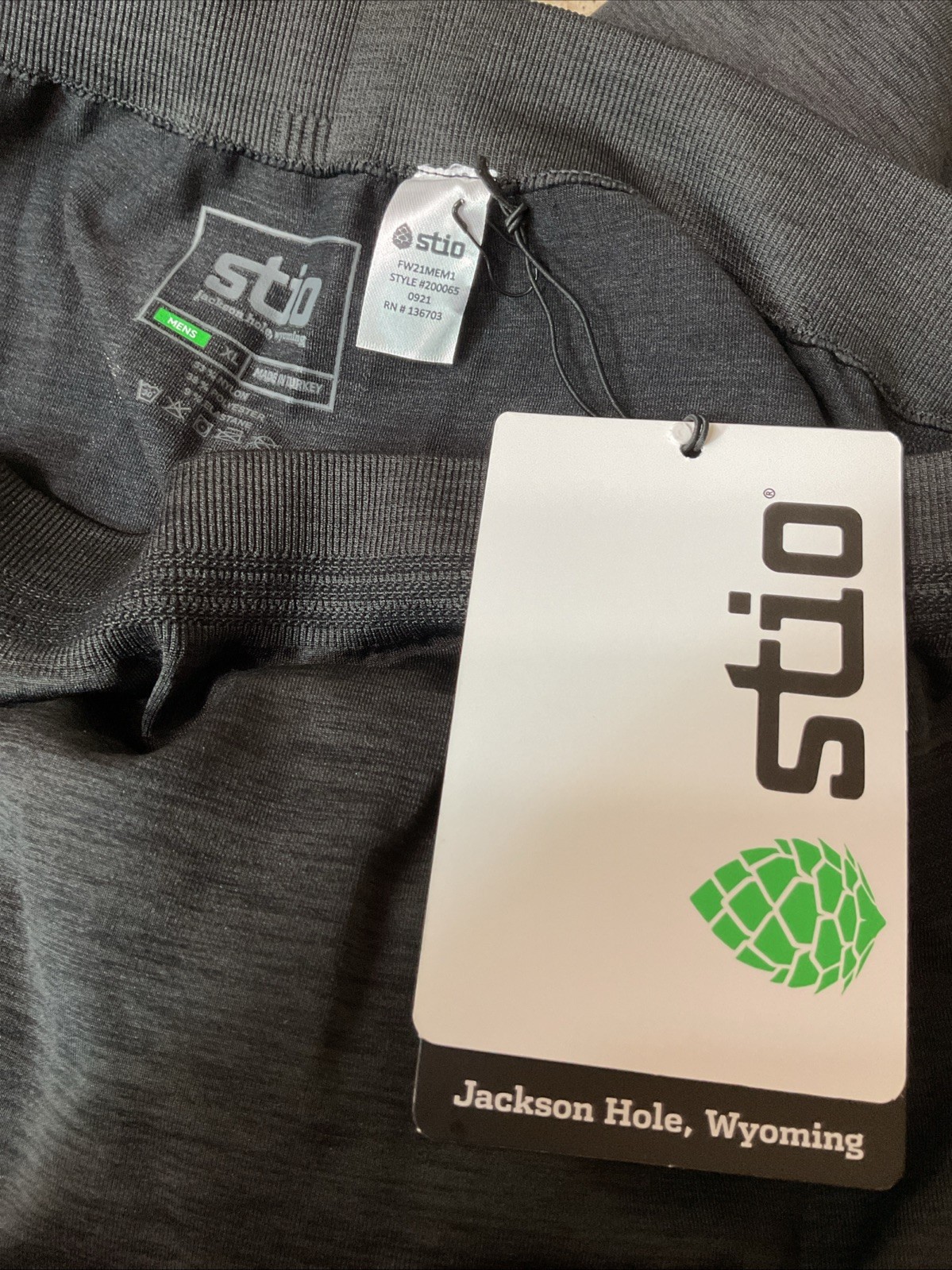 Mens Stio Leggings Boundary Tights Sz XL Black Heather Outdoor Hiking New