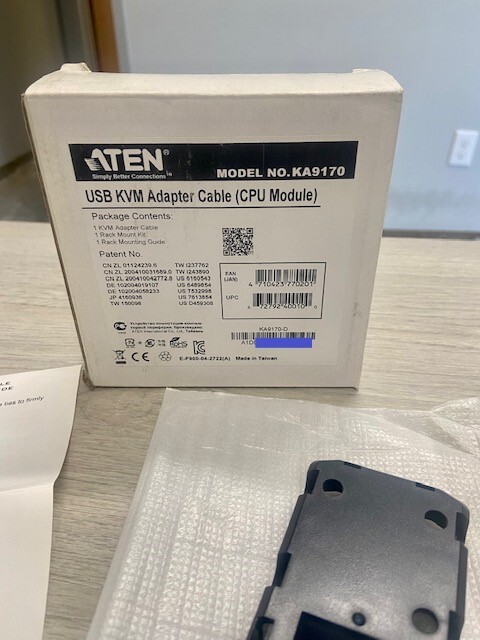 KA9170 USB KVM ADAPTER CABLE CPU MODULE WITH MOUNT KIT AND GUIDE