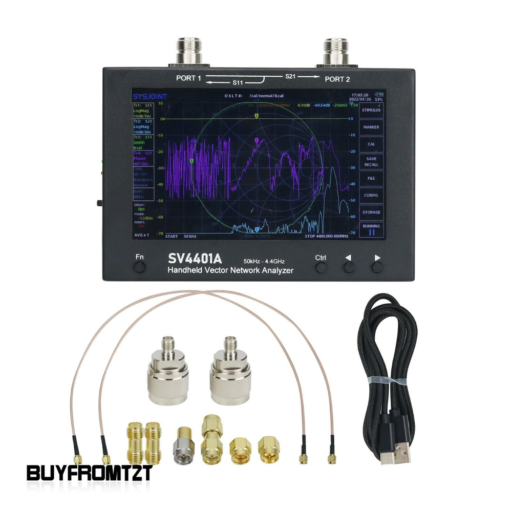 SV4401A 50KHz-4.4GHz VNA Analyzer Vector Network Analyzer 100DB Dynamic