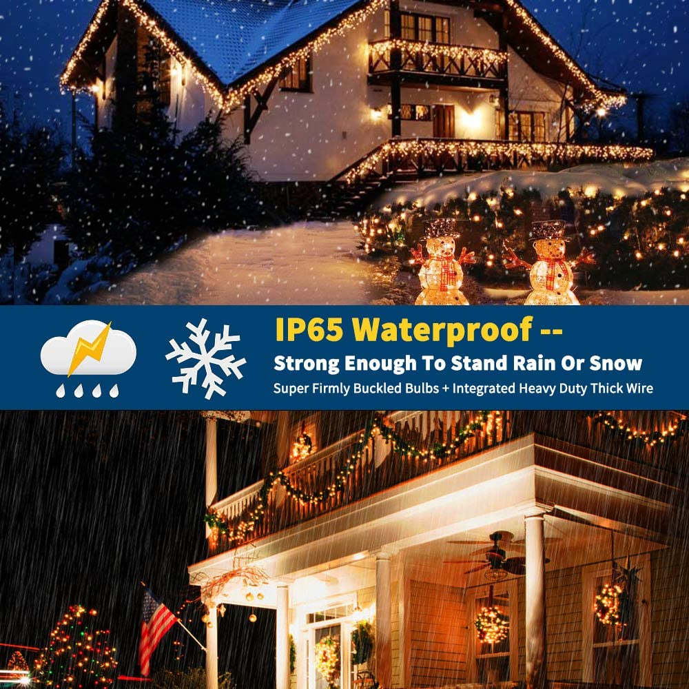 Christmas Lights Outdoor Indoor String Lights 105FT 300LED 8Mode Memory Function