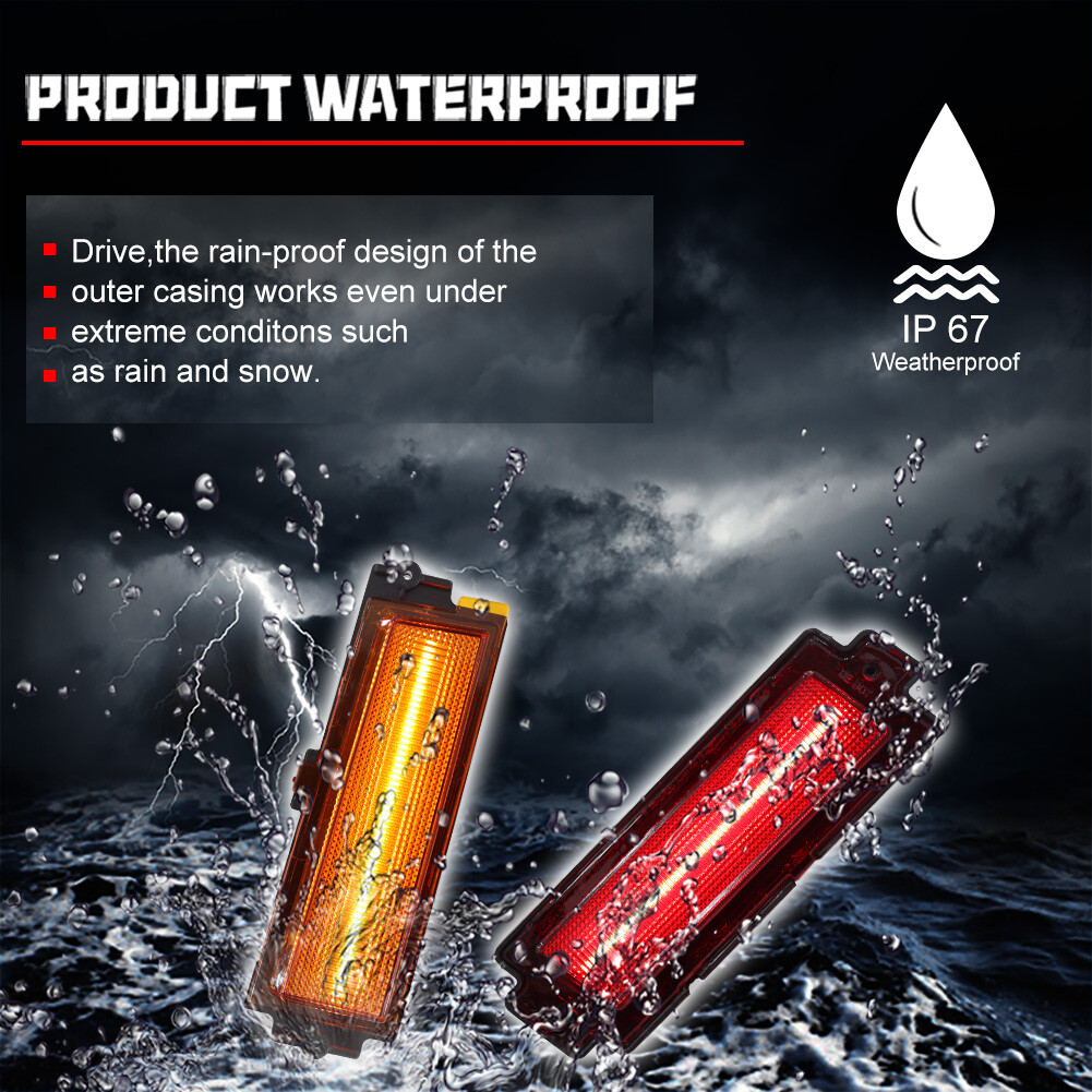 For 1981-1988 Chevy Monte Carlo SS Amber LED Front & Red Rear Side Marker Lights