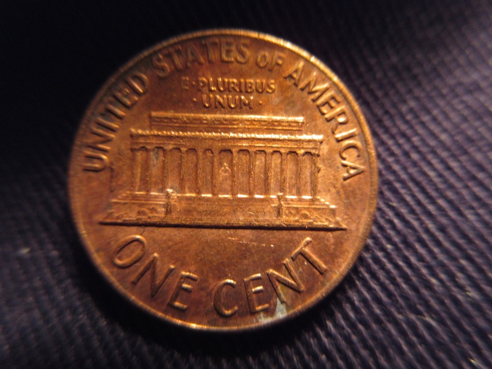 1971 D Lincoln Penny with Reverse Die Chip Error