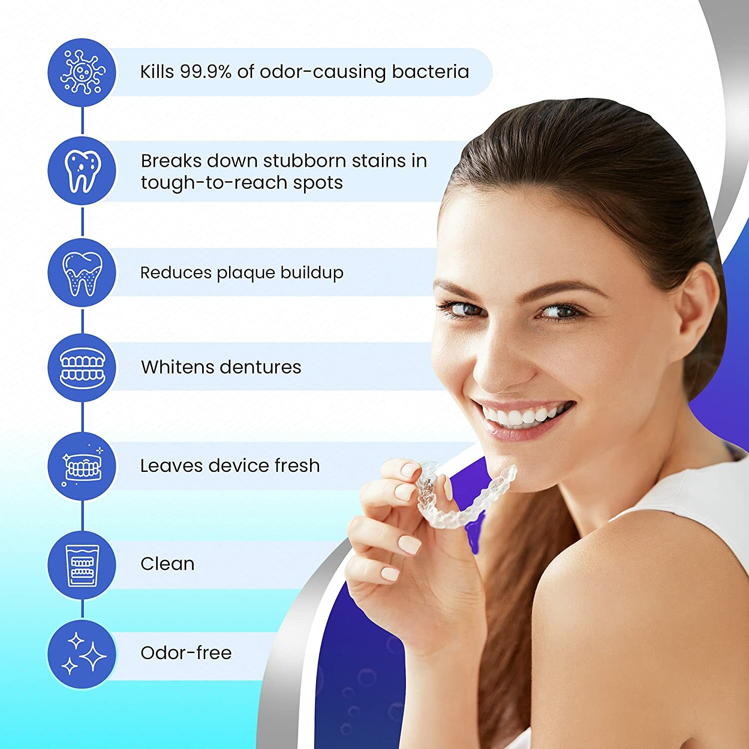 Retainer Cleaner & Denture Cleanser (180) Tablets by Bastion (6-Month Supply)