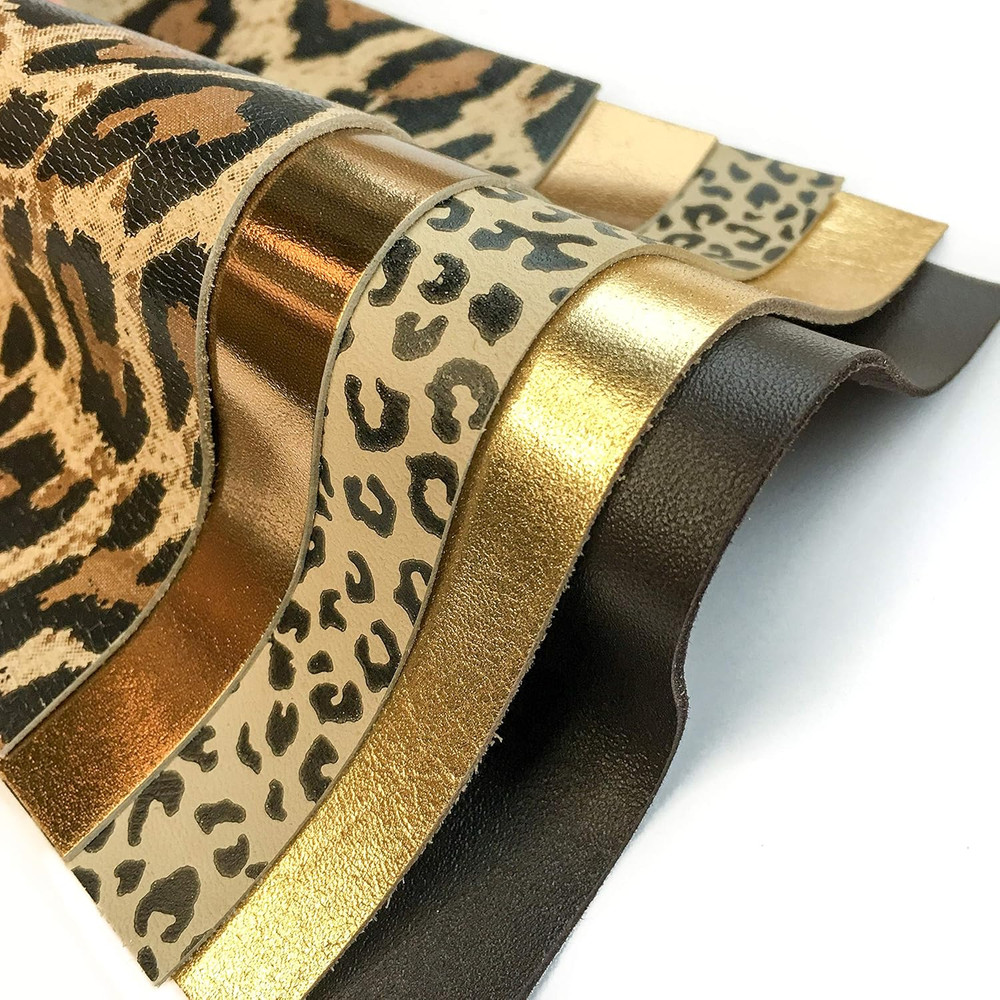 Leopard Print Real Leather Sheets : Leather Material for Crafts and Leather Earr