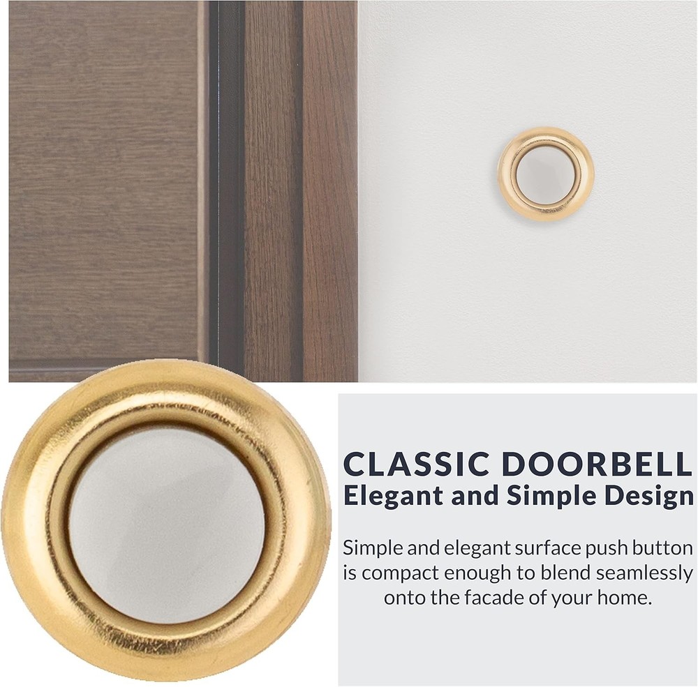 Versatile Brass Push Button for Doorbell - Wired Design, Perfect for Any Setting