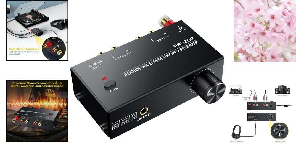 High-Performance M/M Phono Preamp with RCA Inputs & Volume Control, 63dB Gain