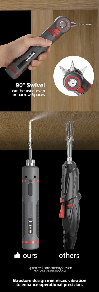 MST 3 Speed Multi Angle Electric Screwdriver Adjustable Mini GRIP Handheld USB C