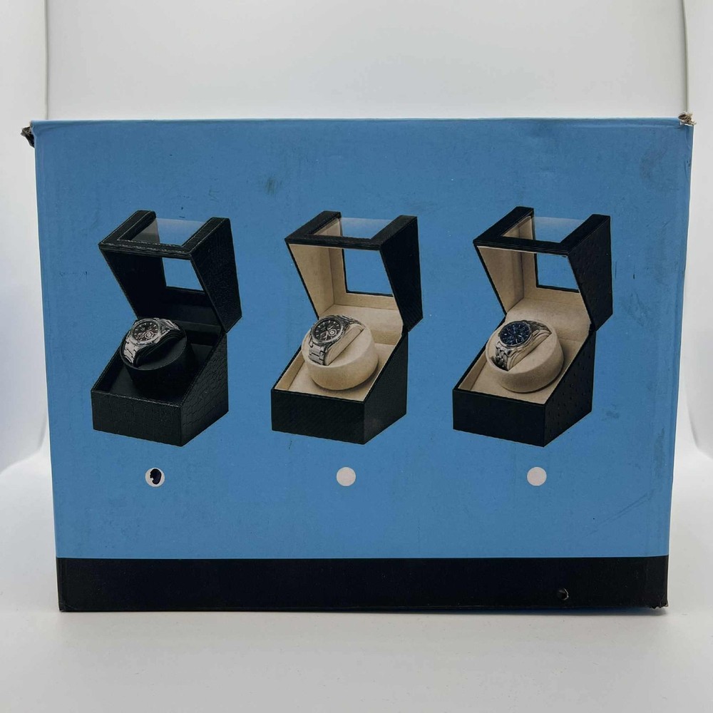 Efaithtek Automatic Single Watch Winder Black Crocodile Pattern Leather
