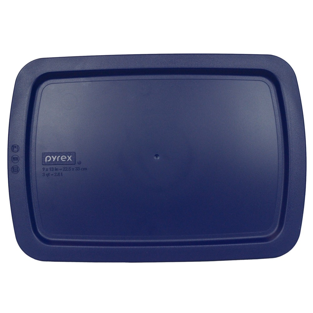 Pyrex C-233-PC 9x13" Blue Rectangular Plastic Lid 2PK New for 3Qt Easy Grab Dish